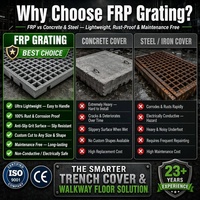Plateforme flottante en PRV avec grille de plancher en fibre de verre, passerelle antidérapante pour quai et ponton, résistante à l'eau salée