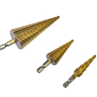 Juego de 3 Brocas Escalonadas de Aleación de Titanio de Alta Velocidad para Perforar Madera, Plástico y Metal
