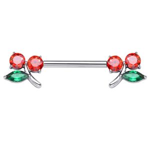 Piercing Stories Piercing <span class=keywords><strong>de</strong></span> Pezón sin Rosca F136 <span class=keywords><strong>de</strong></span> Titanio ASTM F136 14G con Forma <span class=keywords><strong>de</strong></span> Cereza y Circonita Cúbica - Product Image 2
