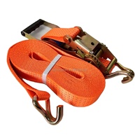 Vente en gros de sangle d'arrimage à cliquet en polyester de 50 mm avec double crochet en J ceinture de chargement de camion pour camion et remorque