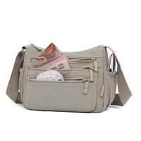 Sac bandoulière de loisirs - Sac à bandoulière polyvalent texturé pour femme - Sac à fermeture éclair en nylon grande capacité - Bandoulière réglable