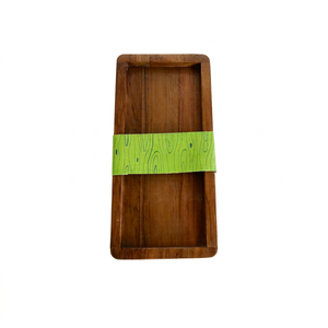 Plateau à café en bois naturel, écologique, durable et élégant, compatible lave-vaisselle pour un usage quotidien - Product Image 1