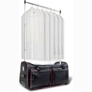 BSCI BSCI Rolling Dance Costume Bag with Hanging Cosmetic Collapsible <b>Suitcase</b> and Garment Rack - Product Image 2
