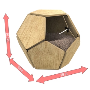 Nuevo diseño, cueva geométrica desmontable para mascotas, muebles de madera para mascotas para perros, gatos, jaula de madera de pino - Product Image 5