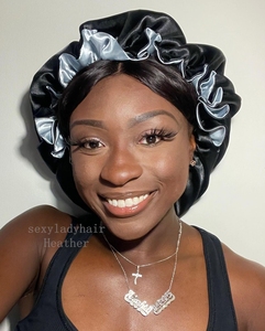 Bonnet de cheveux doux d'usine Bonnet de cheveux en soie de grande taille Bonnets en satin et enveloppes de cheveux en satin Bonnets personnalisés Logo en soie - Product Image 3