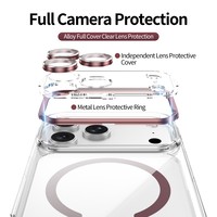 Coque de protection magnétique transparente pour objectif détachable pour iPhone 18/17 Pro Max, compatible avec iPhone 18/17 Pro 16 15 14 13