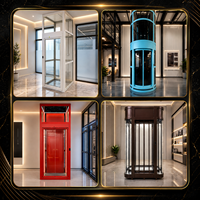 Ascenseur de villa moderne et exquis de haute qualité avec porte coulissante, panneaux en acier inoxydable bronze antique, pour supermarché et entrepôt