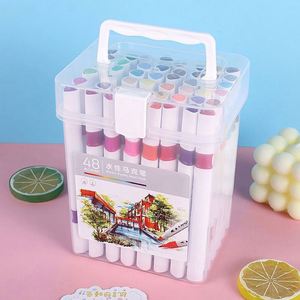 Custom BW-MK04 Plastic Colored Dual <b>Brush</b> Fine Tip Pastel Sketch Art Markers Set Box 36 Colors Customizable Dual-side Writing - Product Image 1