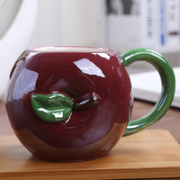 Redeco Offre Spéciale Tasse en Céramique Créative et Mignonne en Forme de Fruit (Citrouille, Pomme, Banane, Raisin, Fraise) – Cadeau et Décoration d'Intérieur