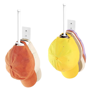 <b>Baseball</b> <b>Cap</b> Coat Hat <b>Storage</b> Rack Metal Wall Mounted Multifunction Non-Folding Single Tier Bathroom - Product Image 1