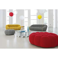 Sofás de burbujas de lujo nórdicos modernos de fantasía, sala de estar sofá para, muebles de 1-3 plazas, sofá de burbujas amarillo de tela personalizada