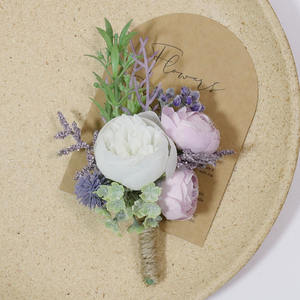 紫色胸花婚礼配件扣眼男士新娘伴娘薰衣草人造花舞会胸花桌装饰 - Product Image 5