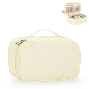 Sac <span class=keywords><strong>de</strong></span> maquillage <span class=keywords><strong>de</strong></span> voyage Relavel, petite trousse à cosmétiques florale, compartiment pour pinceaux <span class=keywords><strong>de</strong></span> maquillage, pochette <span class=keywords><strong>de</strong></span> maquillage portable pour femmes, double couche, mignon - Product Image 2