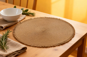 จัดส่งฟรีแผ่นรองจานกลมผ้าทอขายส่งแผ่นรองจานกลมสำหรับเสิร์ฟอาหารร้านอาหารสมัยใหม่ - Product Image 6
