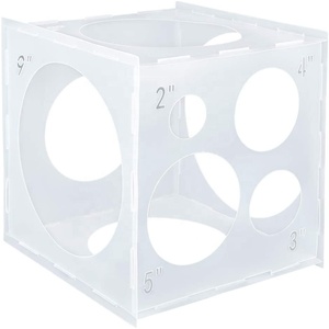 Fengmai 9 Holes Collapsible Plastic Balloon Sizer Box Cube Balloon Size Measurement Tool for Balloon Decorations