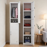 Armoire de rangement verticale en métal, double compartiment, verrouillable, en acier, design contemporain, gain de place, pour chambre à coucher