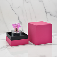 Flacon de parfum en verre transparent avec pulvérisateur à pompe, boîte cadeau rose rouge sérigraphiée, emballage cosmétique 50 ml, OEM, vente en gros