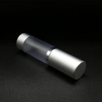 Flacon pompe/spray cosmétique givré sans air 15 ml ABS+Aluminium avec impression sérigraphique pour soins de la peau
