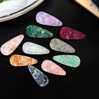 Pinces à cheveux colorées en acétate en forme de goutte d'eau, motif coquillage nacré, faites à la main, accessoire féminin pour le quotidien, les fêtes et les cadeaux