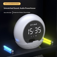 Uhren-Design Lautsprecher Radio Doppelalarm Temperaturanzeige Stifthalter Eingebautes Mikrofon Lithium Smart-Lautsprecher
