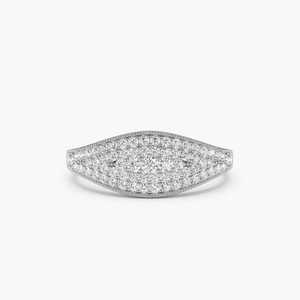 แหวนเพชรทรงกลม 14k ประดับเพชรแบบหนามเตย ทองคำแท้ สีเหลือง ขาว และโรสโกลด์ ของขวัญแต่งงานสำหรับเธอ - Product Image 3