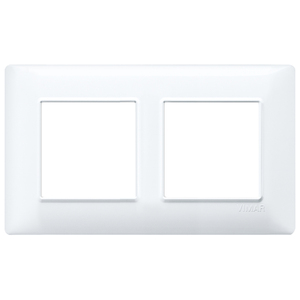 Vimar Double Wall <b>Switch</b> <b>Plate</b> 2 Gang White Plastic Cover - Product Image 1