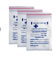Sac de pilules médicales à fermeture à glissière pharmaceutique poche d'enveloppe de médecine en plastique scellée avec étiquette pour le stockage et l'organisation