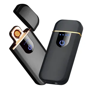 Smart Electric Lighter Mini Usb Rechargeable Touch Windproof Flameless Lighter For Cigarette Power Indicator Boyfriends Gifts