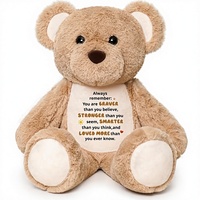 Oso de Peluche Personalizado Inspirador, Te Eres Más Valiente, Crees en Ti, Regalo de Graduación, Ánimo para Mujeres