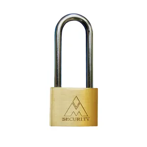 Master key solid tubular padlock brass 50mm for home office access control cabinet brass padlock