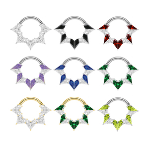 Calendario Hot ASTM F136 titanio Clicker setum anello a cerniera segmento naso orecchino cerchio Piercing Body Clicker gioielli - Product Image 2
