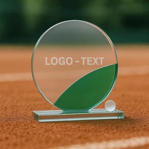 Trofeo de Vidrio Noble al por Mayor con Motivo de Hoja Verde, Premio de Calidad Premium para Deportes, Golf y Reconocimiento Empresarial - Product Image 2