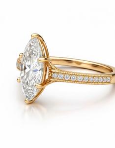 แหวนหมั้นเพชรโมอิสซาไนต์ทอง 14K ขายดีที่สุดสำหรับผู้หญิง เครื่องประดับแต่งงานหรูหราแบบโซลิแทร์ มีจำหน่ายในราคาที่ดีที่สุด - Product Image 2