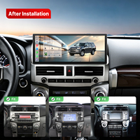 Cadre d'autoradio Android Youducar 12,3 pouces pour unité principale de navigation pour 4Runner 2007-2021 avec CarPlay sans fil pour tableau de bord
