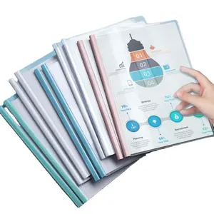 Wholesale Thickened Transparent Document Storage Clip File Folder Plastic Pull Rod Paper Folder A4 File Folder Filing Products