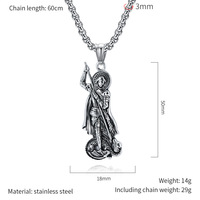 Pendentifs Breloques Moto Gothiques Vintage en Acier Inoxydable Plaqué Or Rétro Chrétien pour Hommes et Enfants - Cadeau