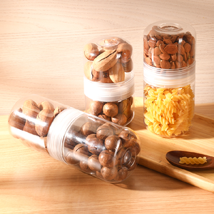 Trong Suốt Pet Nhựa <span class=keywords><strong>Container</strong></span> Với Vít Trên Nắp Đậy Tái Sử Dụng Rỗng Lưu Trữ Lọ Với Nắp Cho Các Gia Vị Đậu Phộng Thực Phẩm Khô Cơ Thể Bơ - Product Image 3