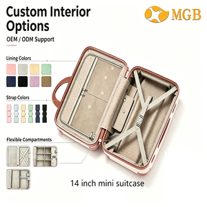 Boîte cadeau portable personnalisée en ABS rigide de 8 pouces et 14 pouces pour bagages à main, boîte cadeau vide, antibactérienne, anti-explosion, mini valise - Product Image 2