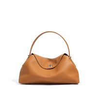 Sac à bandoulière en cuir véritable 2026 – Sac à main tendance en cuir de vachette pour femme, sac bandoulière en cuir grainé souple avec sangle réglable