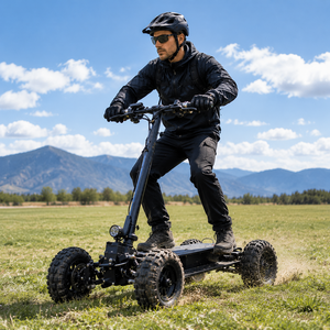 Trottinette 4 roues de 11 pouces, directement de l'usine, avec corps inclinable, pliable, véhicule 4x4 haute vitesse, moteur haute puissance 3000W, offre une accélération rapide - Product Image 6