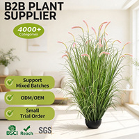 Herbe artificielle rose romantique haute de 150 cm, fausse herbe ornementale en pot pour la décoration de toile de fond d'événements de mariage