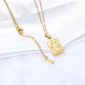 Collier pour femmes en acier inoxydable avec pendentif astrologique, <span class=keywords><strong>horoscope</strong></span>, tarot, les douze constellations - Product Image 4
