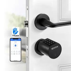 Ttlock impermeable hogar europeo contraseña huella digital electrónico inteligente puerta cerradura manija cilindro con llave