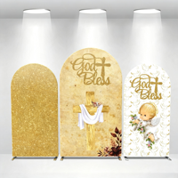 Ensemble de 3 housses d'arche en aluminium personnalisées pour support de mariage portable
