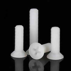 Tornillos de máquina de plástico de nylon con cabeza plana avellanada y hueca en cruz, M2, M2.5 x 4mm, 5mm, 6mm, M3, M4, M5 x 50mm, blancos - Product Image 3