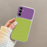 Étui de téléphone portable en cuir double violet et vert, coque blanche Corning, coque arrière pour iPhone 16 12 15 18 17 Air Pro Max