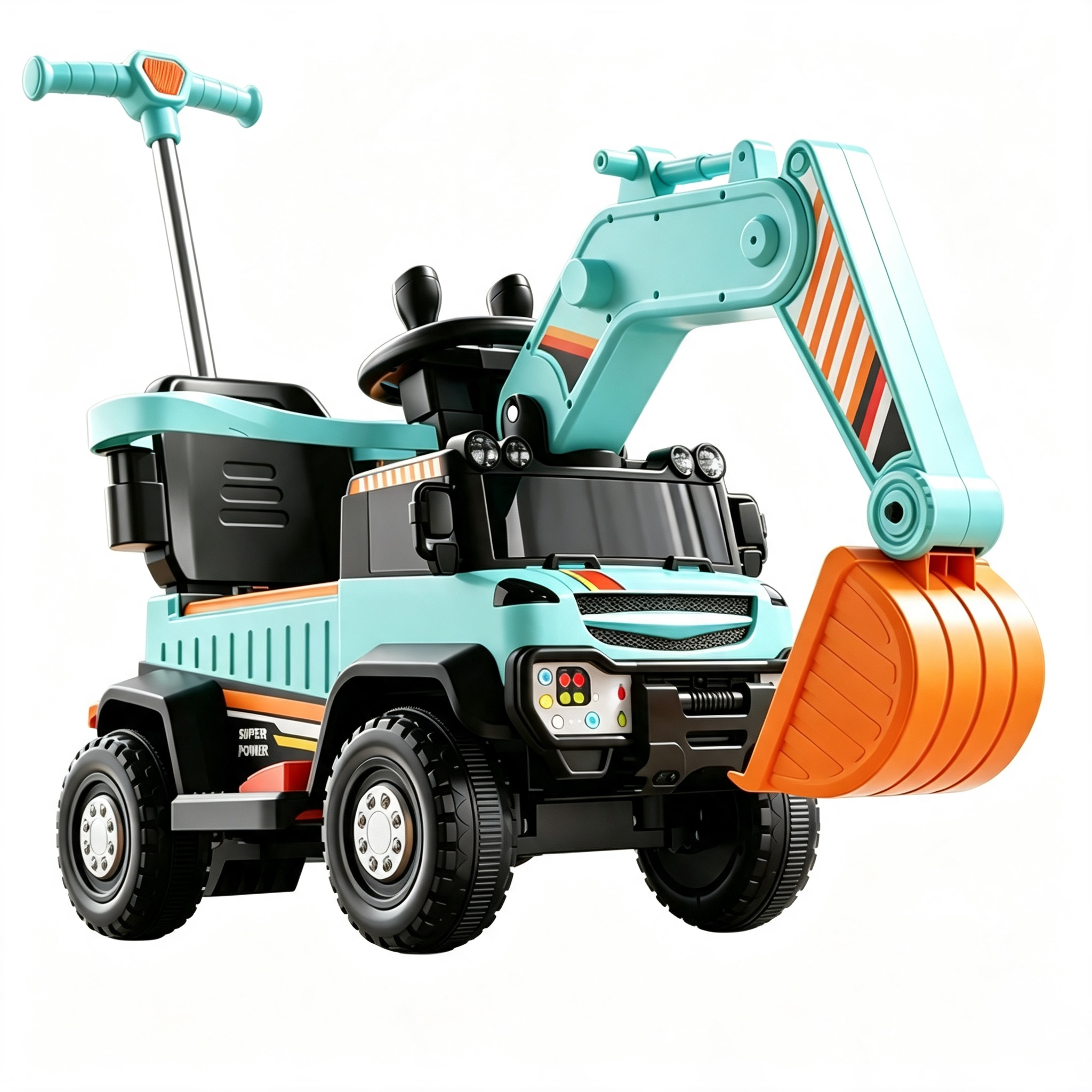 sky blue-lights-music-bluetooth-electric digging arm