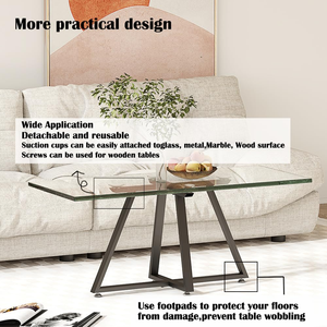 • أساس ، قهوة معدنية مع أكواب شفط لـ (أسود ، شبه منحني 18 "H) - Product Image 3