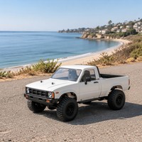 Mini camionnette RC 2,4 GHz télécommandée blanche classique ABS+Métal LED Échelle 1:10 Qualité Hobby Étanche Rechargeable Intérieur-Extérieur