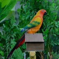 Lézard bleu réaliste grand Animatronics Animal taille vivante laineux Animatronic perroquet soleil Conure modèle pour enfants parc